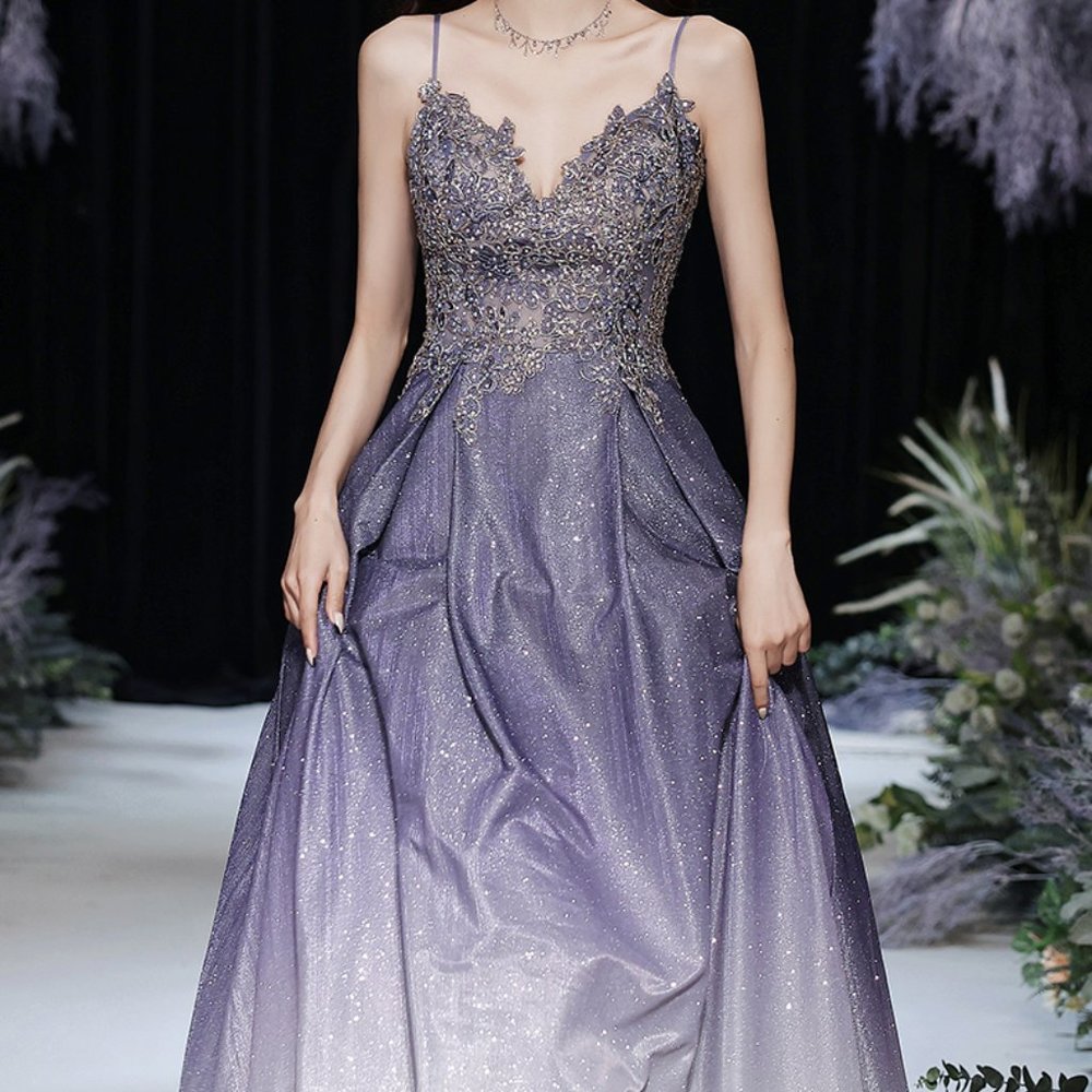 [Worn Once] Luxury Sequin Ombre Prom Dress/Gown, Shimmery